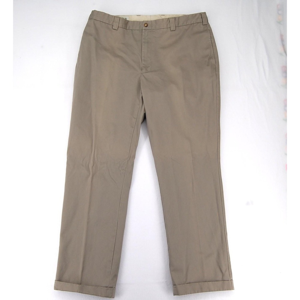 Vintage Orvis Pants Mens 40 Khaki Cotton Chino Cuffed‎ Hem Hong Kong 90s